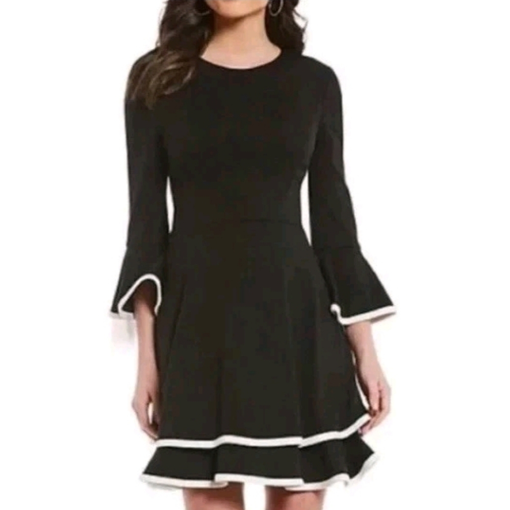 Eliza J Black Dress with White Accents